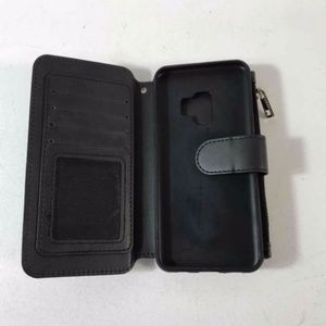 T Black Cell Phone case Zippered Wallet 6"x3" Snap & Magnetic Closures